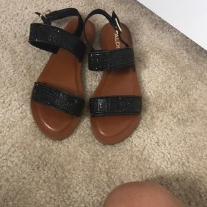 Black sparkly sandals